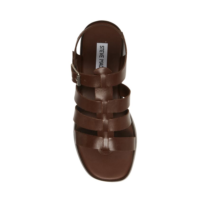 Sandalias de Plataforma Steve Madden Sarai Cuero Mujer Marrones Oscuro | ES EZ034E